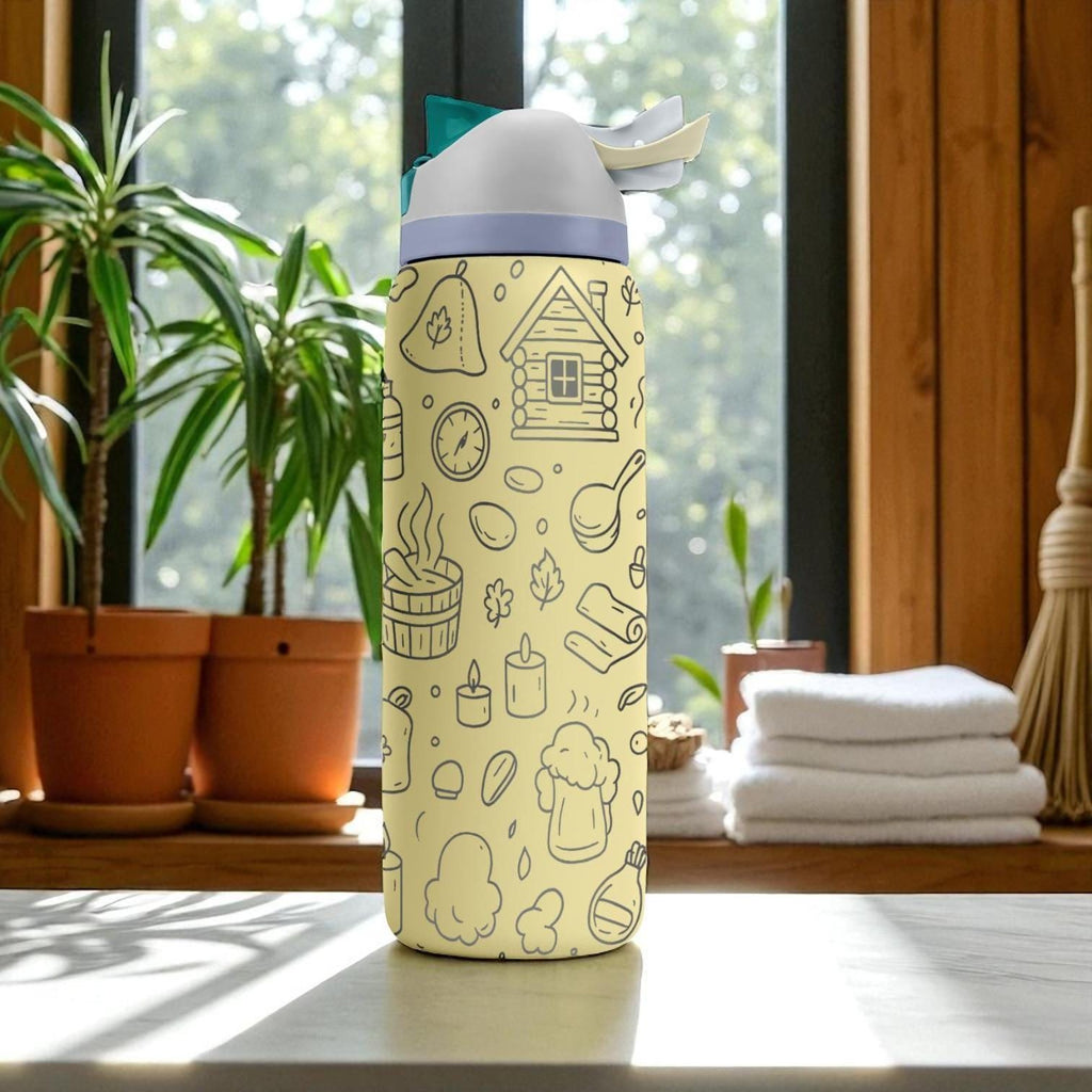 Owala Sauna Tumbler – 16oz 24oz 32oz 40oz – Engraved Russian Bath Theme Water Bottle – Funny Gift for Sauna Lovers