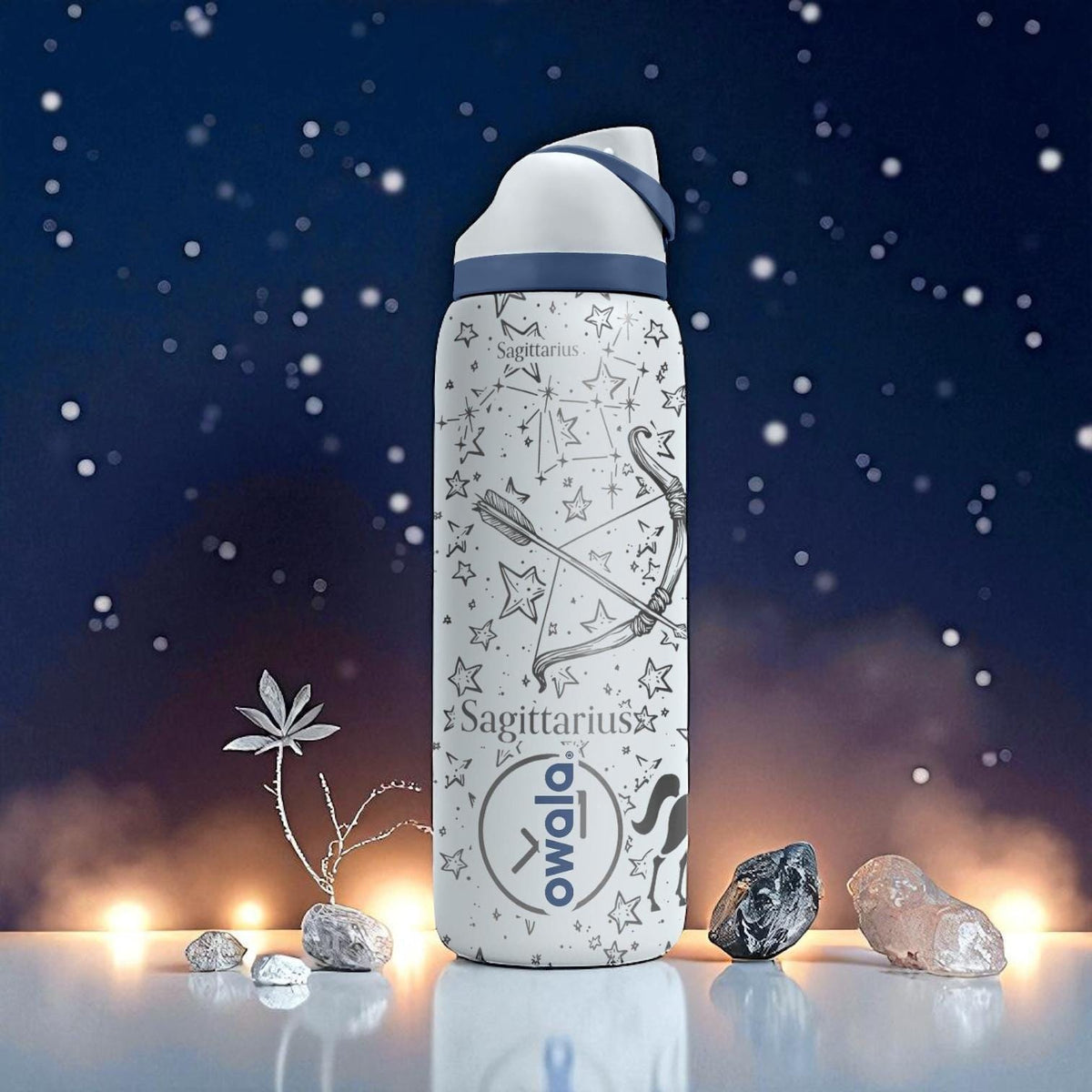Sagittarius Zodiac Engraved Owala Bottle – 16oz 24oz 32oz 40oz Astrology Gift – Archer Star Sign Water Bottle for Her or Him