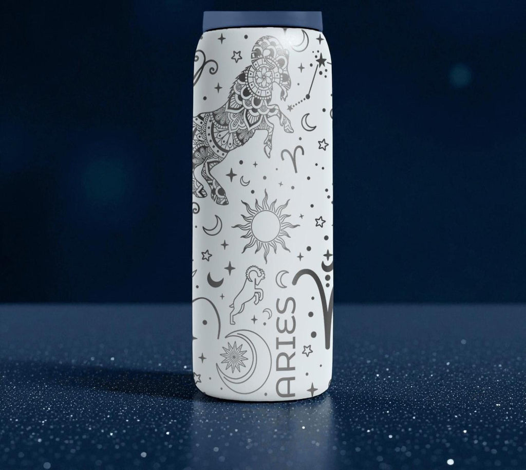 Aries Engraved Owala Bottle – Zodiac Ram Constellation Design – Astrology Gift Stainless Cup 16oz 24oz 32oz 40oz  ⸻