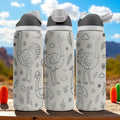 Engraved Ostrich Water Bottle – Fun Owala Tumbler with Stars and Feathers – 16oz 24oz 32oz 40oz Gift for Animal Lovers