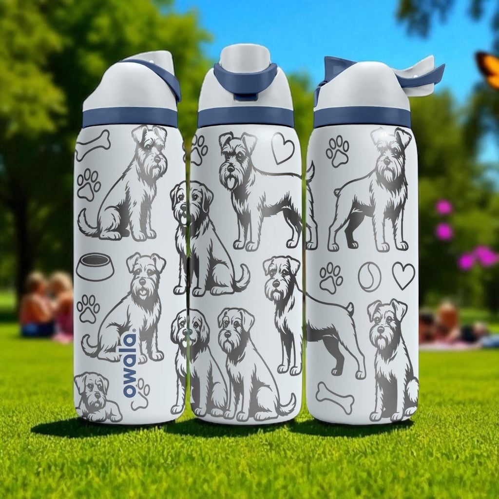 Border Terrier Engraved Owala Bottle – Cute Dog Gift for Terrier Lovers – 16oz 24oz 32oz 40oz Personalized Water Bottle