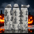 Halloween Cat Owala Bottle – Laser Engraved Black Witch Cat Water Bottle – Spooky Custom Gift for Kids and Cat Lovers 16oz 24oz 32oz 40oz