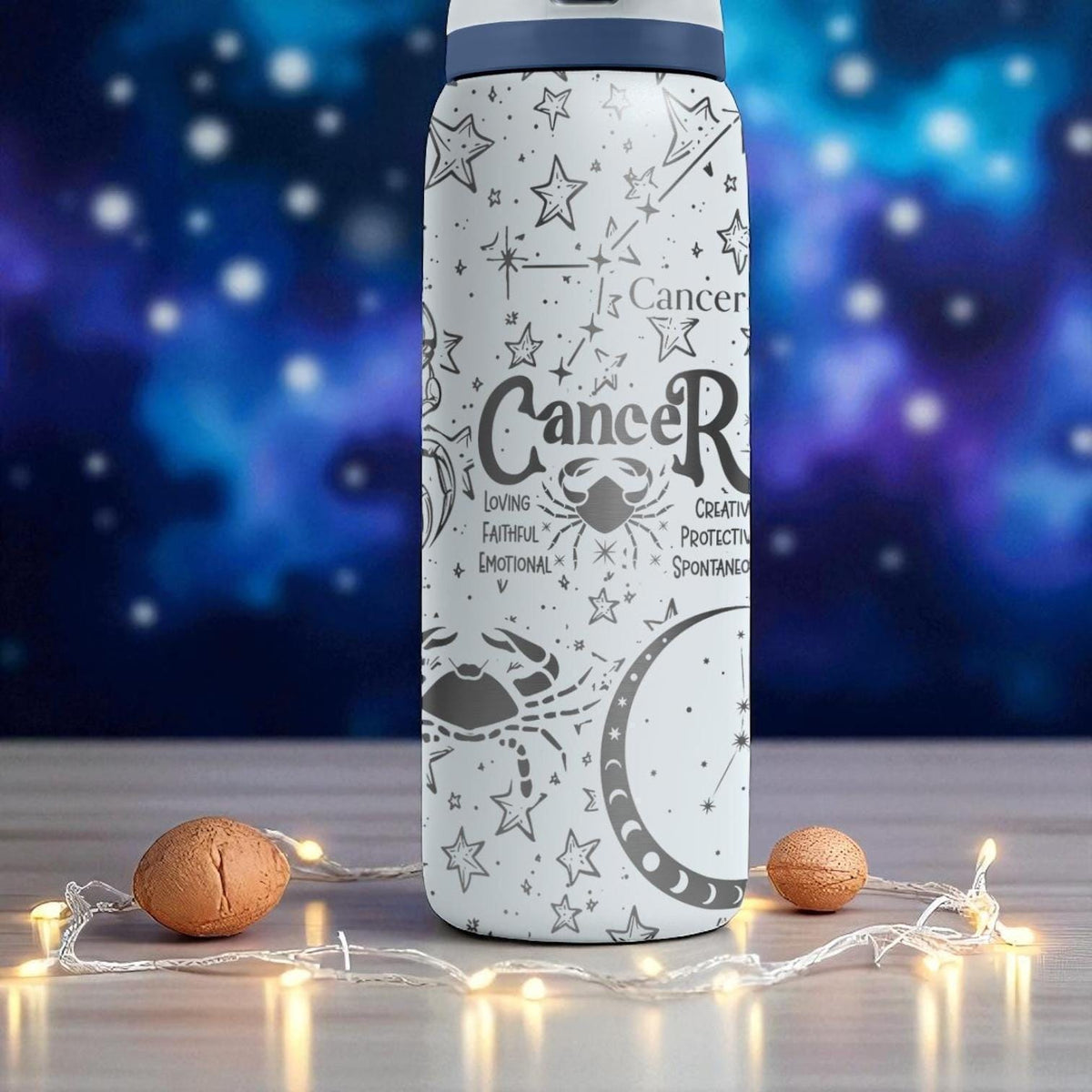 Cancer Zodiac Owala Bottle – 16oz 24oz 32oz 40oz Engraved Water Bottle Gift – Astrology Crab Sign Cup for Her or Him – July Birthday