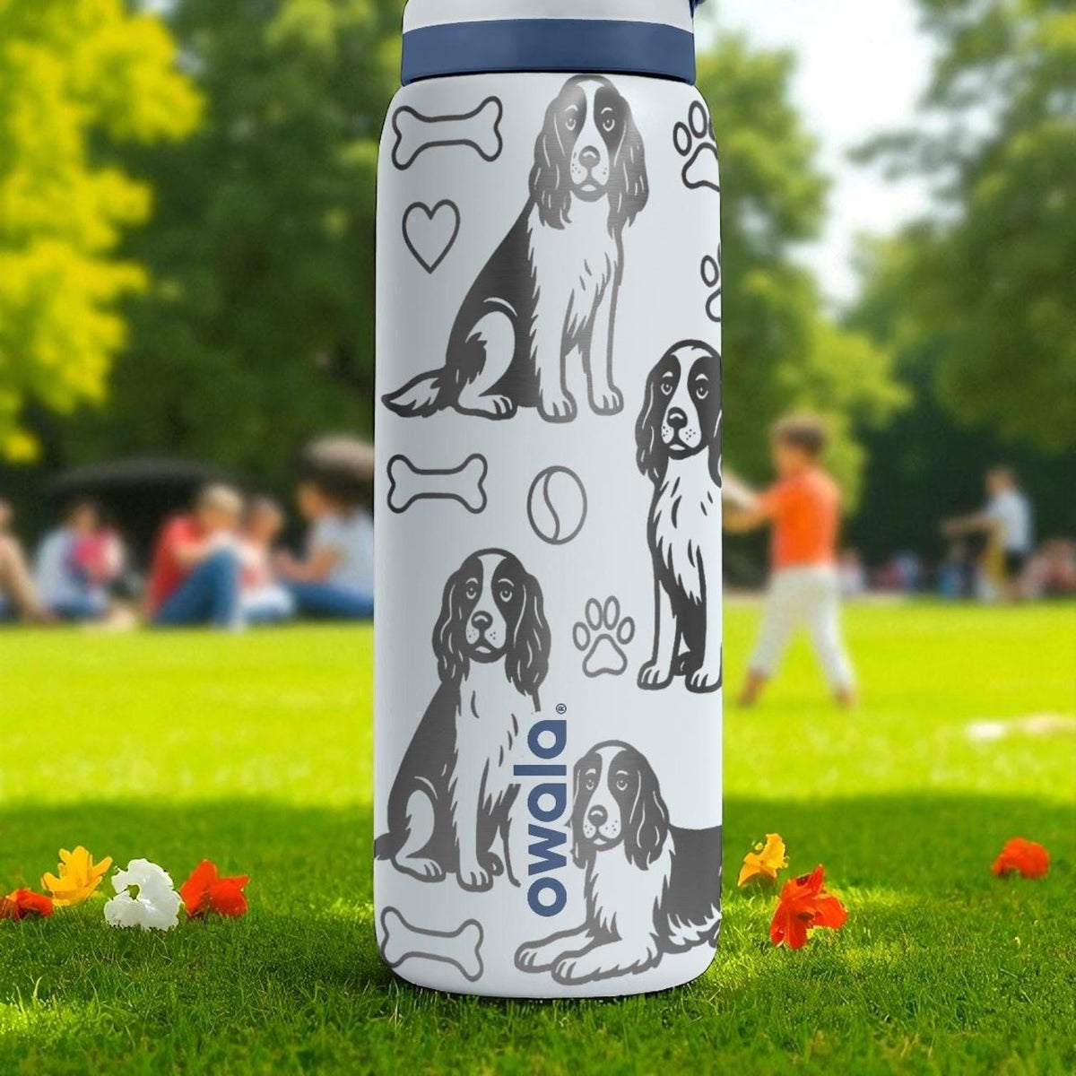 English Springer Spaniel Owala Bottle – 16oz 24oz 32oz 40oz – Engraved Dog Cup Gift for Pet Lovers – Bird Dog Stainless Steel Mug