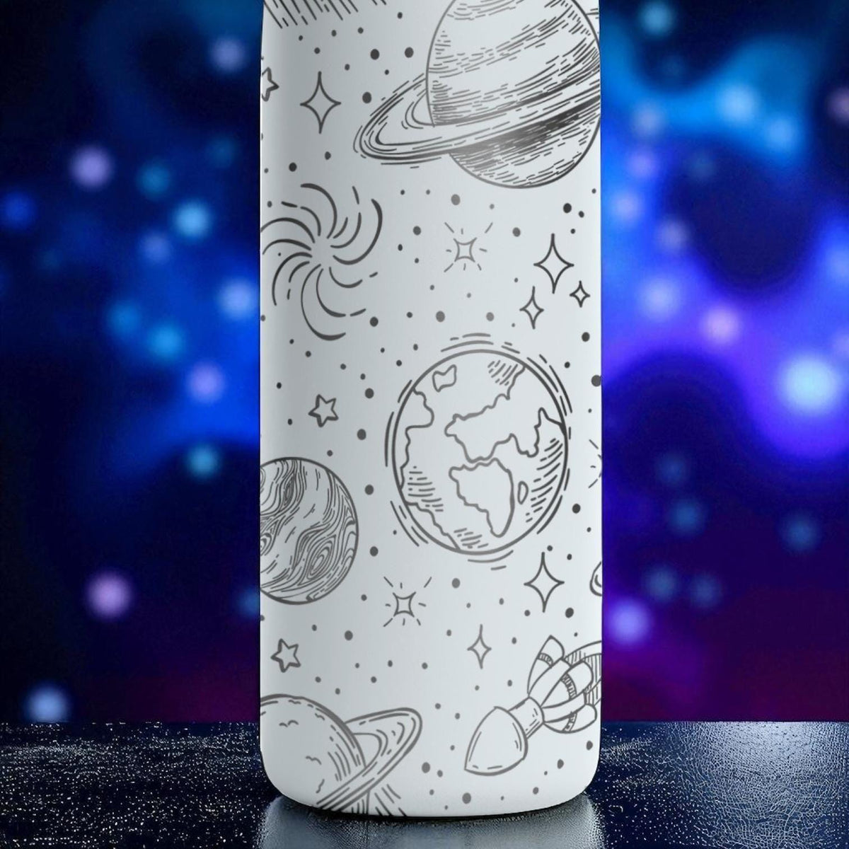 Galaxy Space Owala Tumbler – 16oz 24oz 32oz 40oz Engraved FreeSip Bottle with Planets & Stars – Celestial Gift for Her or Teen