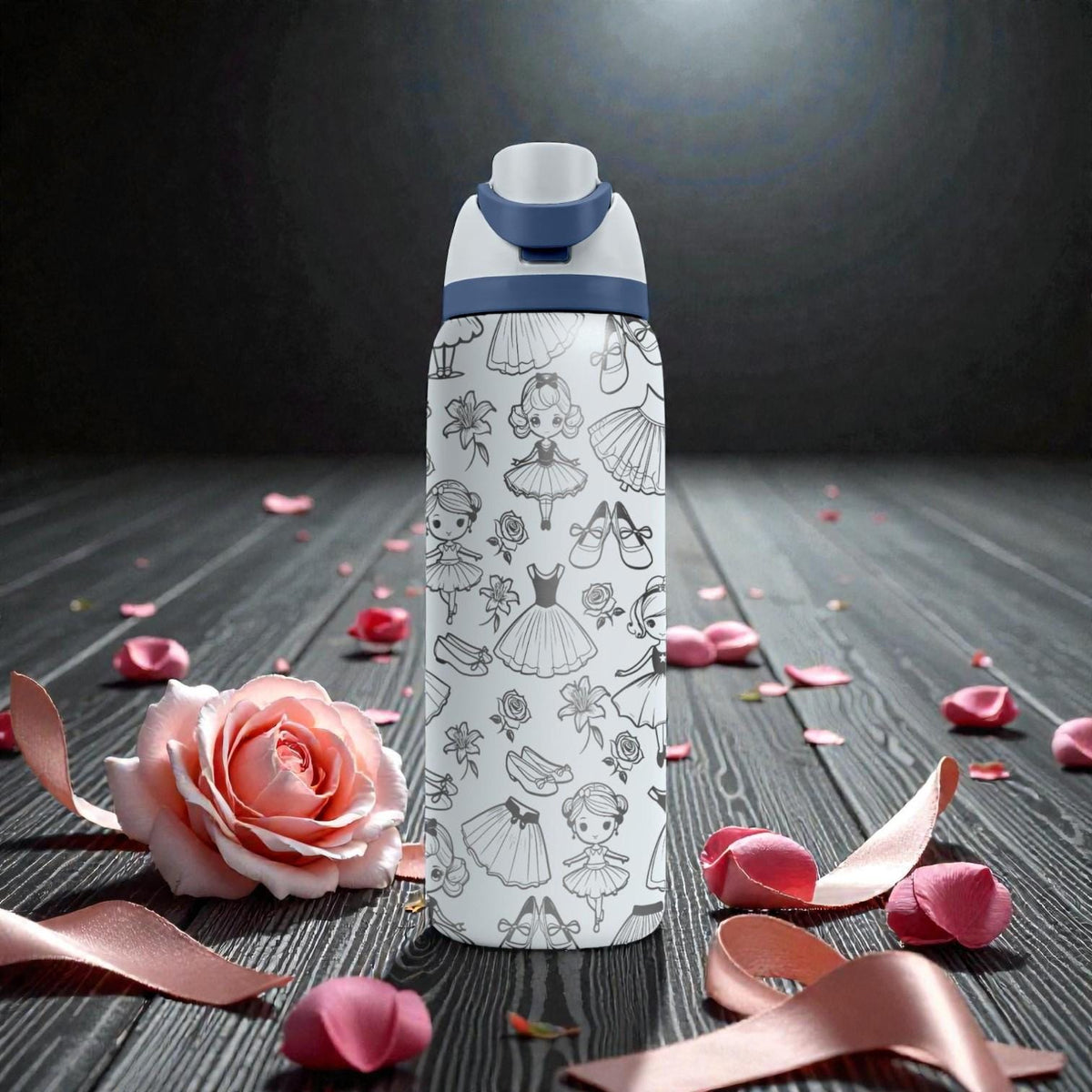 Ballet Engraved Owala Bottle – Ballerina Tutu and Dance Pattern – Dancer Gift Stainless Steel Cup 16oz 24oz 32oz 40oz  ⸻