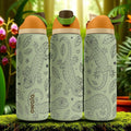 Engraved Gecko Water Bottle – Jungle Lizard Owala Tumbler with Leaves and Hearts – 16oz 24oz 32oz 40oz Reptile Gift for Her or Him