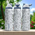 Engraved Hummingbird Owala Tumbler – Floral Water Bottle with Birds and Flowers – 16oz 24oz 32oz 40oz