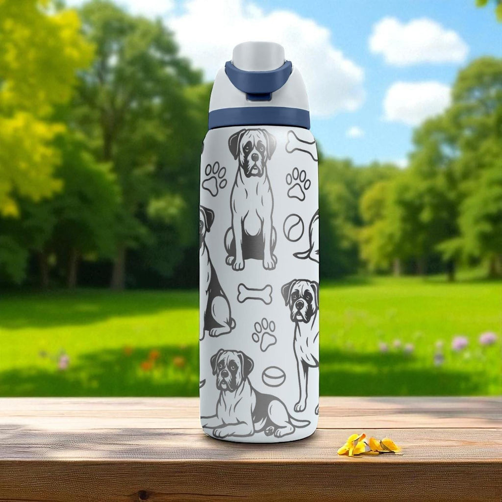 Boxer Dog Engraved Owala Bottle – Cute Gift for Boxer Lovers – 16oz 24oz 32oz 40oz Personalized Stainless Water Bottle