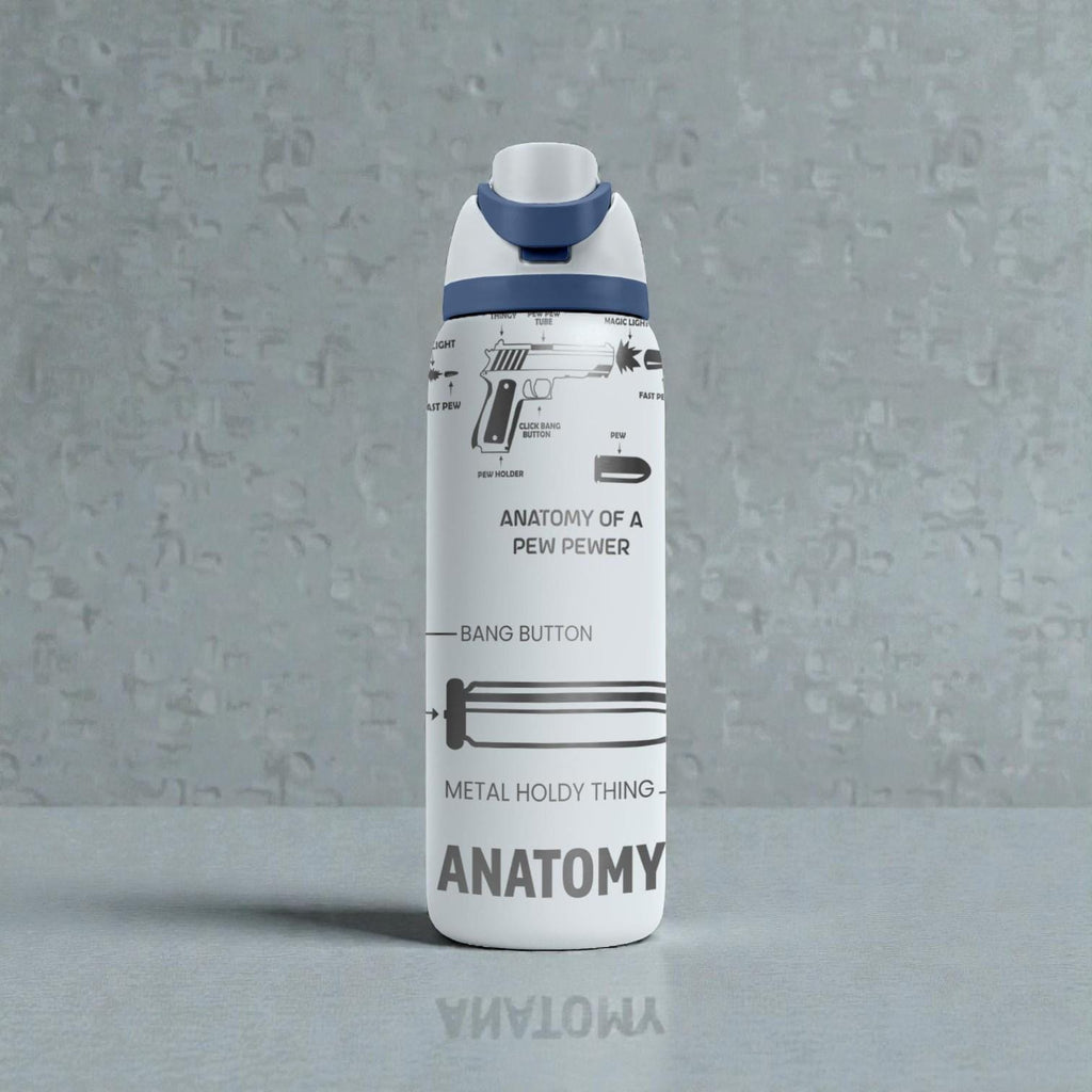 Anatomy of a Pew Engraved Owala Bottle – Funny Parody Bullet Diagram Design – Stainless Steel Gift Cup 16oz 24oz 32oz 40oz  ⸻