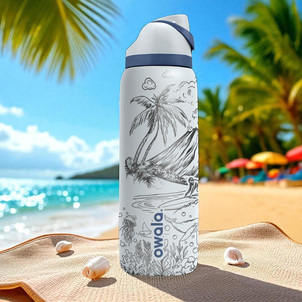 Hawaii Aloha Engraved Owala Tumbler – 16oz 24oz 32oz 40oz Tropical FreeSip Cup – Ocean Gift for Her or Him