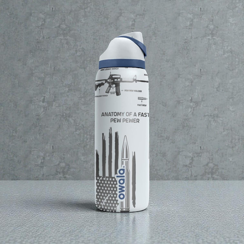 Anatomy of a Pew Engraved Owala Bottle – Funny Parody Bullet Diagram Design – Stainless Steel Gift Cup 16oz 24oz 32oz 40oz  ⸻