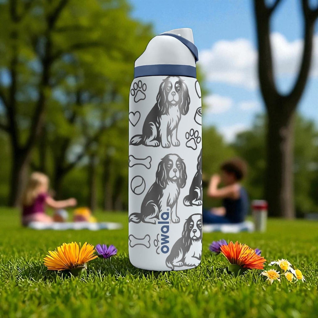 Cavalier King Charles Engraved Owala Bottle – Dog Gift for Spaniel Lovers – 16oz 24oz 32oz 40oz Personalized Water Bottle
