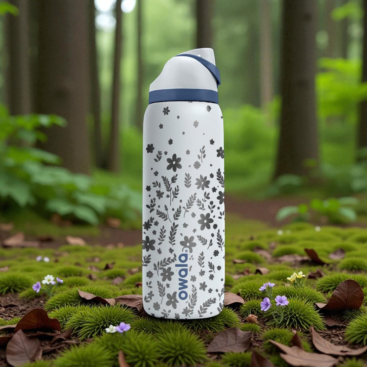 Wildflower Engraved Owala Bottle – Dainty Floral Pattern – Cute Aesthetic Stainless Cup 16oz 24oz 32oz 40oz  ⸻