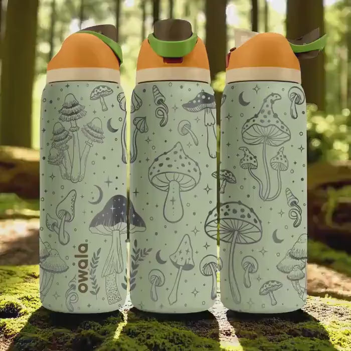 Mushroom Forest Engraved Owala Tumbler – Magical Nature Cup 40oz 32oz 24oz – Fungi Aesthetic Gift for Hiker or Witchy Friend