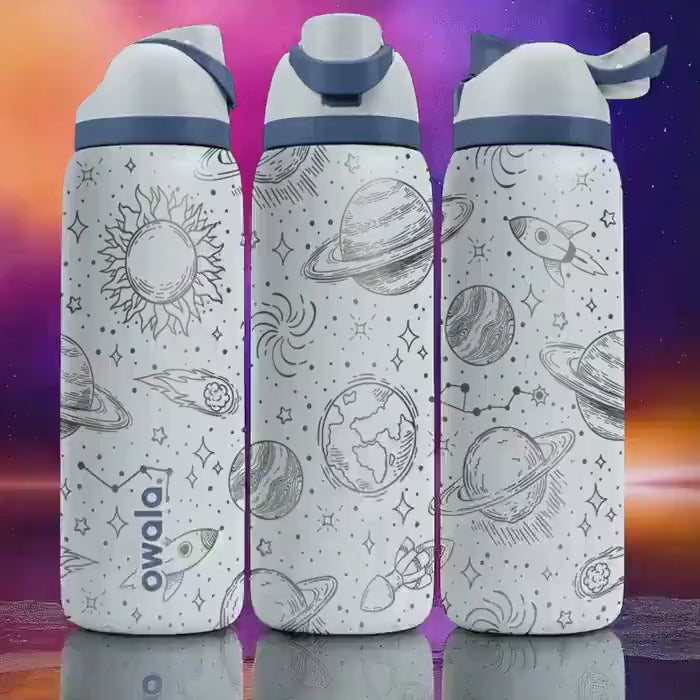 Galaxy Space Owala Tumbler – 16oz 24oz 32oz 40oz Engraved FreeSip Bottle with Planets & Stars – Celestial Gift for Her or Teen