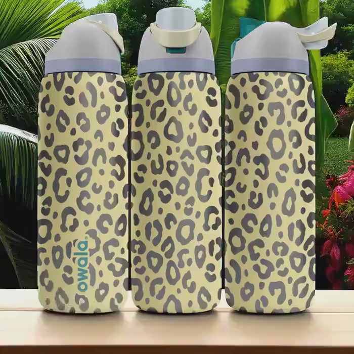 Leopard Engraved Owala Tumbler – 16oz 24oz 32oz 40oz Animal Print FreeSip Cup – Wild Gift for Her